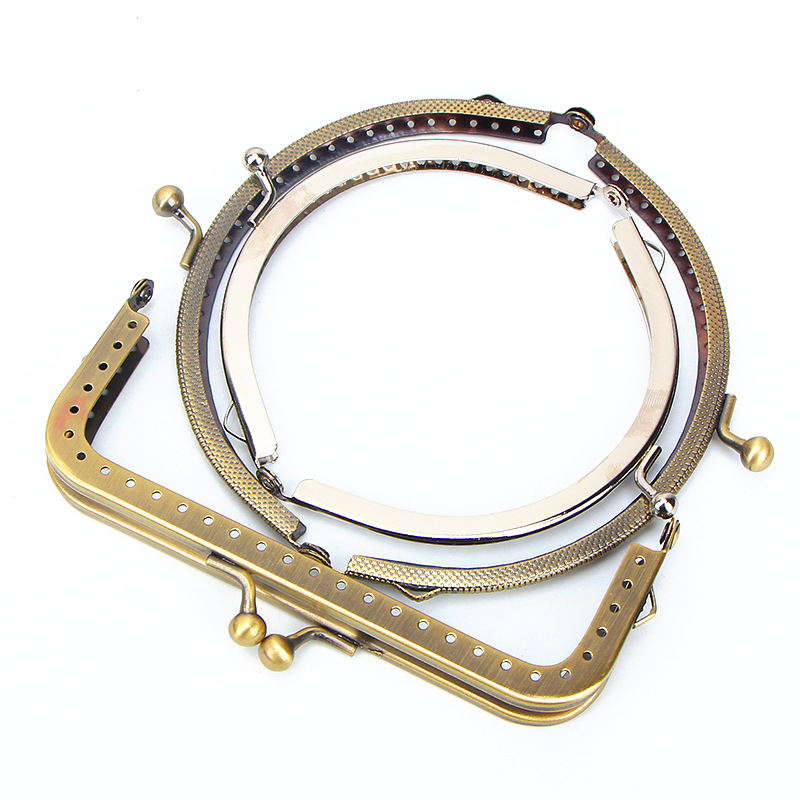 8/10/12 Cm Square Metal Purse Frame Handle for Clutch Bag Handbag Accessories Making Kiss Clasp Lock for Bag Bag Accessories