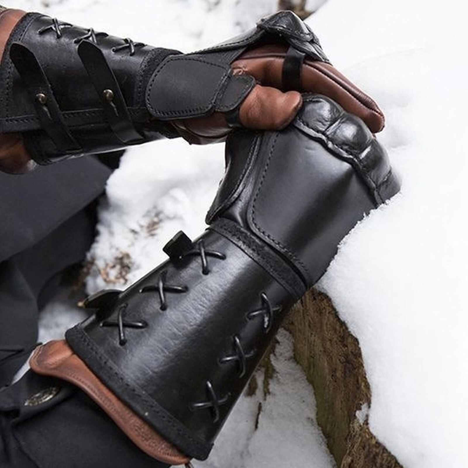 Boxing training wrist palm protector Medieval steampunk men's arm guards boxing gloves retro hand guards