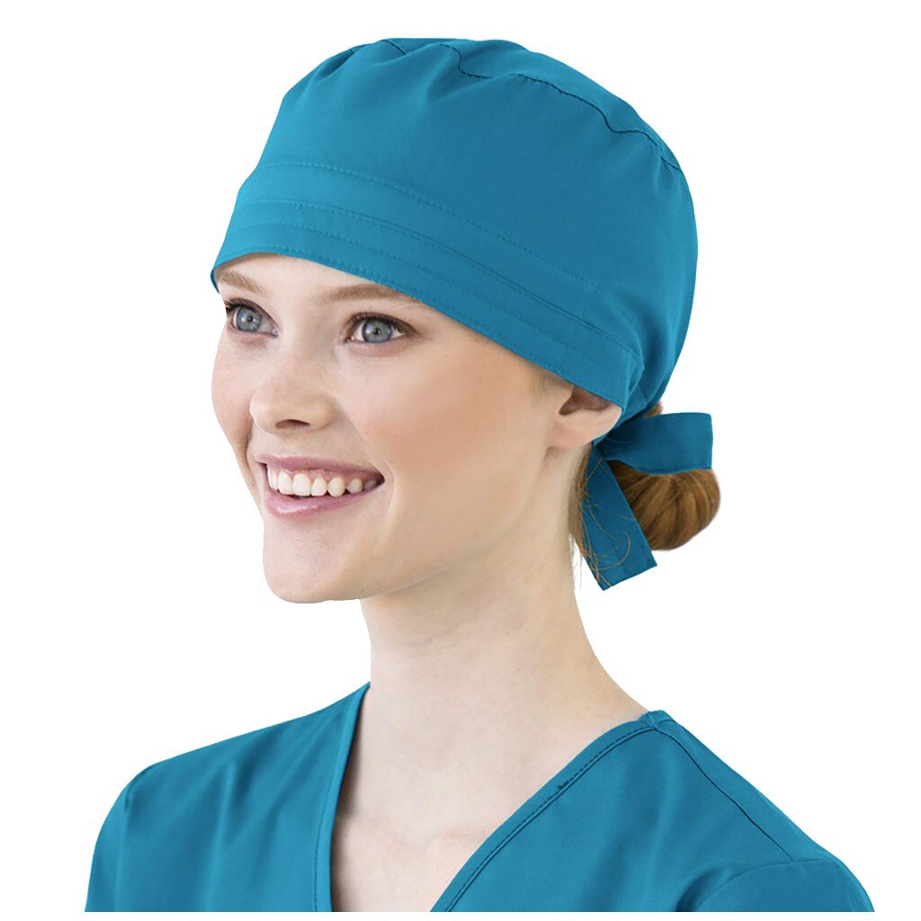 Unisex Scrub Cap Print En Solide Verpleging Verpleegkundige Hoed Cartoon Printing Pet Toevallige Hoed Cap Skullies Werk Boog Cap # T5P: B
