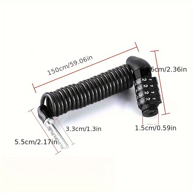 1 st Fietsslot Draad Touw Kettingslot Combinatieslot Mountainbike Motorfiets Anti-diefstal Wachtwoord Tas Slot Helm Slot