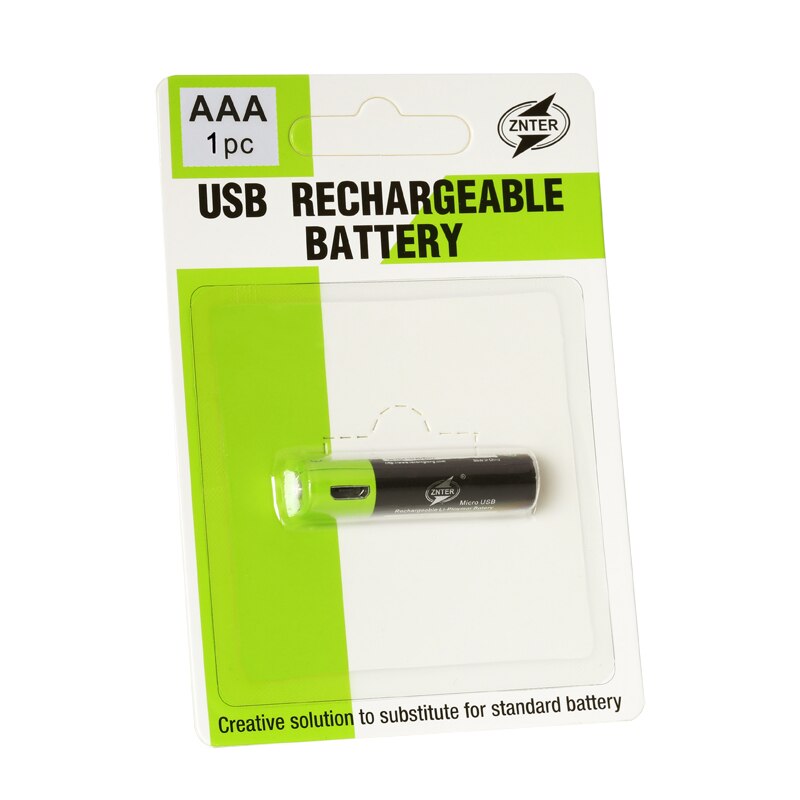 ZNTER 1 PC AAA Oplaadbare Lithium Batterij 1.5 V 400 mAh met MICRO USB Opladen Kabel Voor RC Camera Drone: only battery