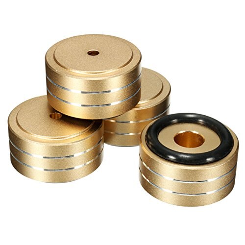 Altavoz amplificador de aluminio de 40x20mm, soportes para aislamiento tocadiscos DAC, almohadilla de pies, color dorado/plateado/Negro, 4 Uds.: Gold