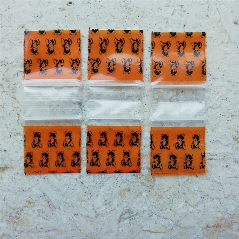 100 sztuk opakowanie strunowe wielokrotnego zamykania 1 &quot;X1&quot; kolorowe fioletowe mini torby z zamkiem błyskawicznym 5mil 1010 D030: niedźwiedź