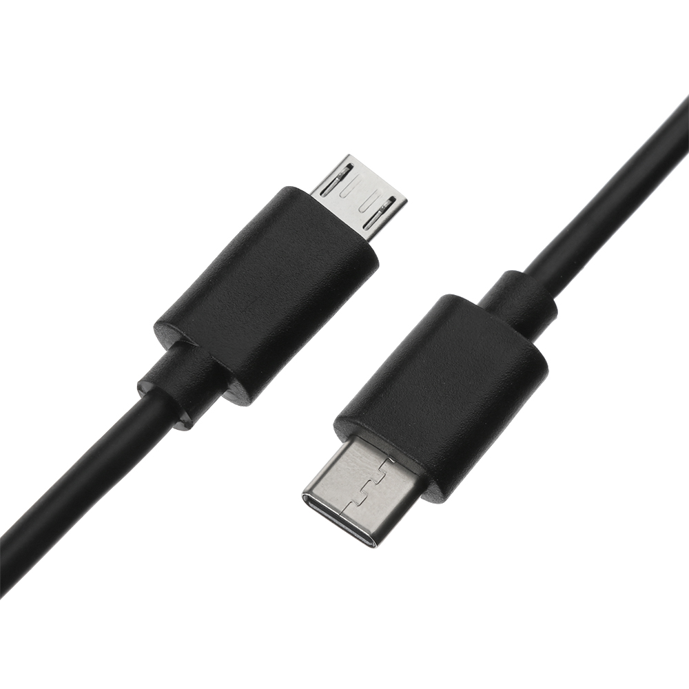 25cm 50cm 100cm Micro USB zu Typ-C Kabel Daten Sync Ladekabel OTG Adapter Stecker kabel Für Android Handy MacBook: 100cm-Black