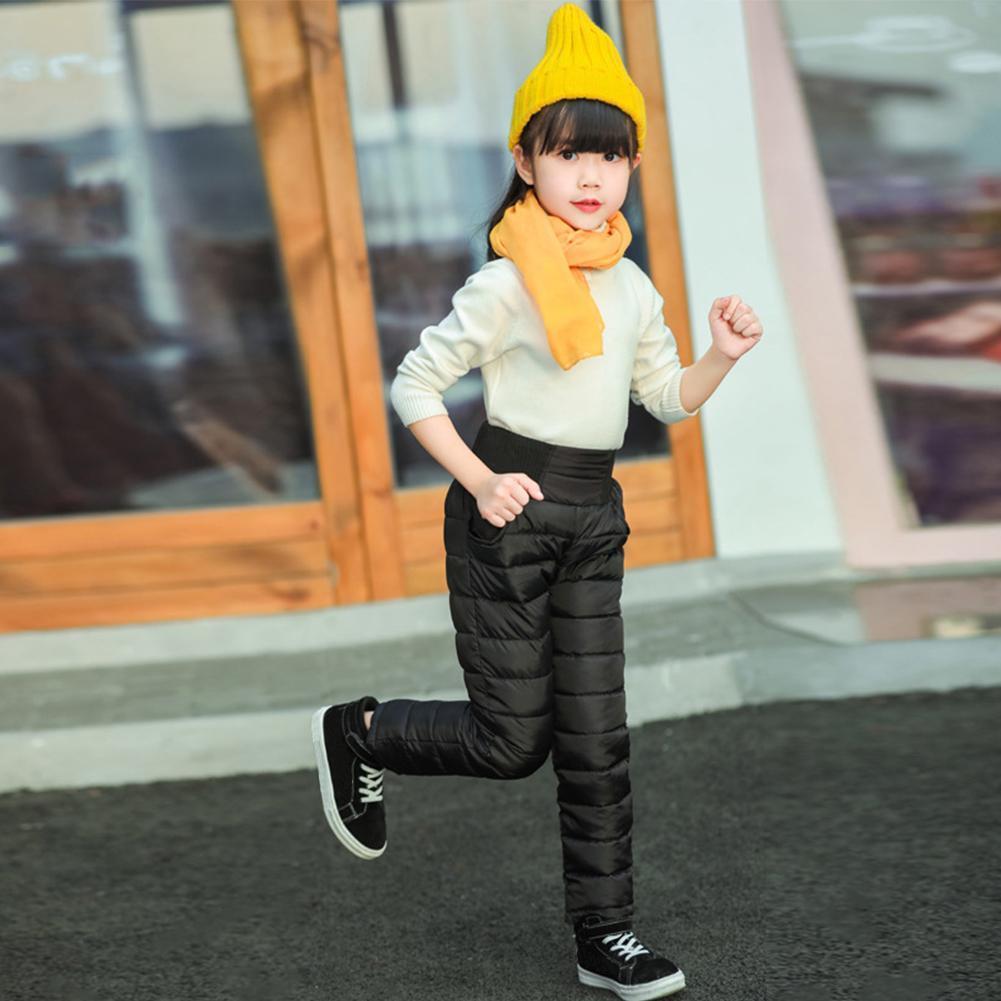 Waterproof Ski Pants Children&#39;s Winter Pants Cotton Elastic Winter Boy Trousers Trousers Girl Pants Warm Warm Thick Pan Y0O1