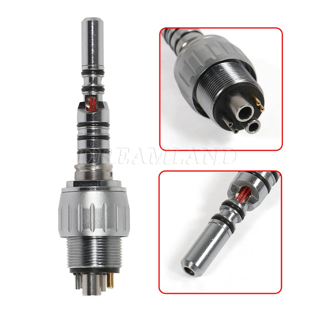 Dental Fiber Optic LED Turbine High Speed Push Button Handpiece Standard/Big/Mini Head & 6/4/2Hole Quick Coupler