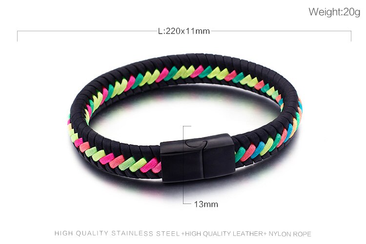3 verschiedene modelle , 220mm farbenfrohe armbänder aus hochwertigem leder für damen und herren – schmuck für sportbegeisterte und Fans: Kb98735- k