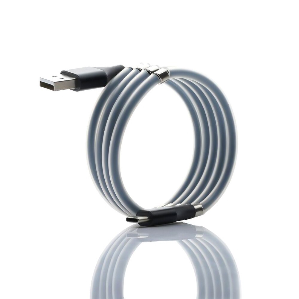 Magnetic Attraction supercalla USB Cable Charging For Mobile Phone Fast Charge Micro USB Type C Cable Charger Magnet USB-C Cord: Black / For Type C