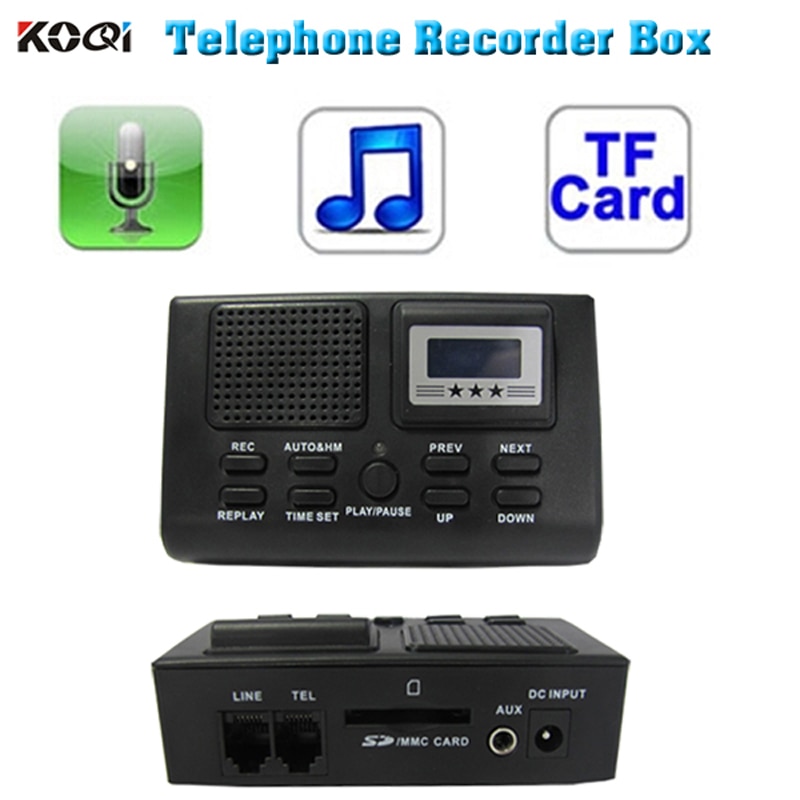 Mini Telefoon Digitale Voice Recorder Telefoon Logger/Telefoon Voice Monitor Blauw lcd-scherm Met Klok functie