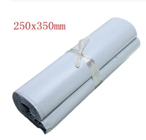 100 sztuk biały plastikowy poczta wysyłka koperta samoklejący wodoodporny pocztowy worek robić przechowywania koperta plastikowy worek na pocztę: biały 25x35cm