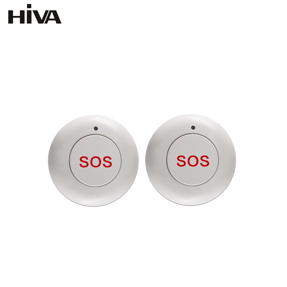 Emergency Alarm Button for Home Security Alarm Systems Smart Wireless SOS Emergency Panic Button for Solar Powered Outdoor Siren: 2PCS