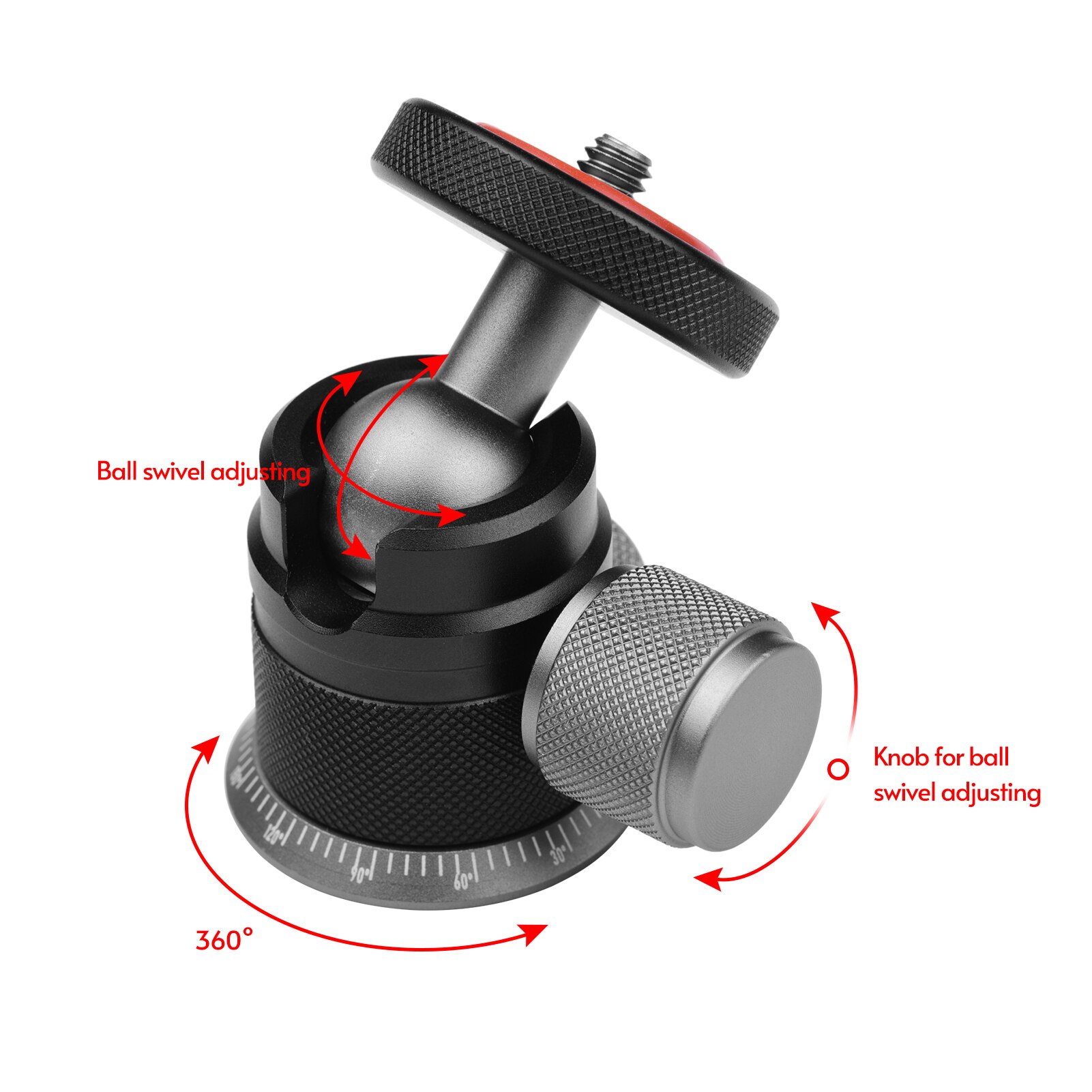 Aluminium Statief Balhoofd Mount Panoramisch Swivel 180 ° Flip Met Geschaald Base 1/4 Montage Voor Dslr Camera Statief montage