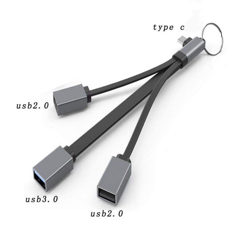 3 in 1 Type C Male to Female USB 3.0 USB2.0 OTG Hub Adapter Cable USB Splitter for PC Phone Tablet Mouse Keyboard