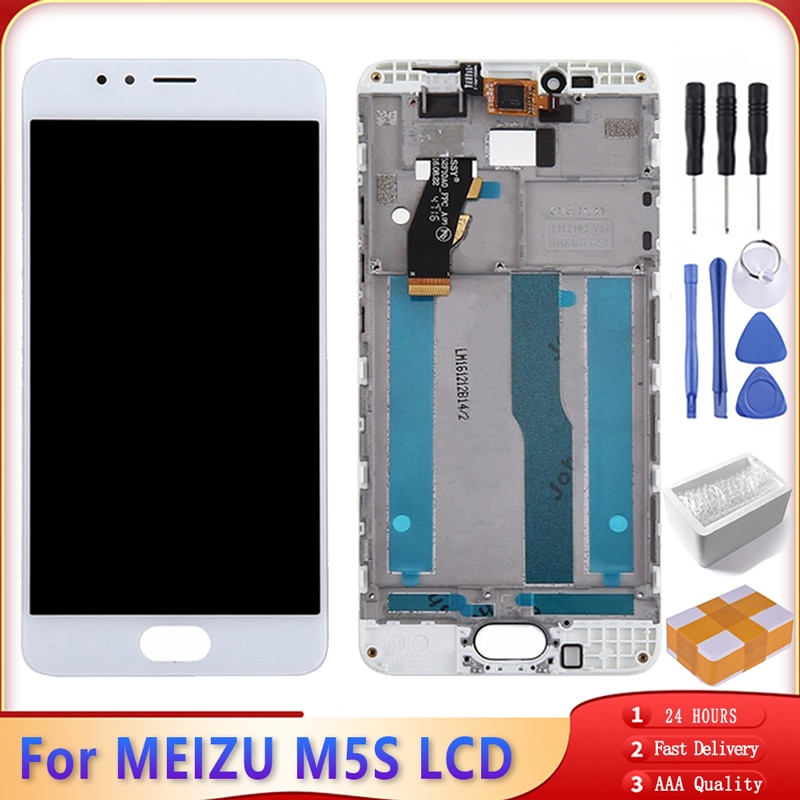 5.2 "Originele Lcd + Frame Voor Meizu M5S M612H M612M Lcd Touch Screen Digitizer Vergadering Voor Meilan 5 4s Scherm Vervanging