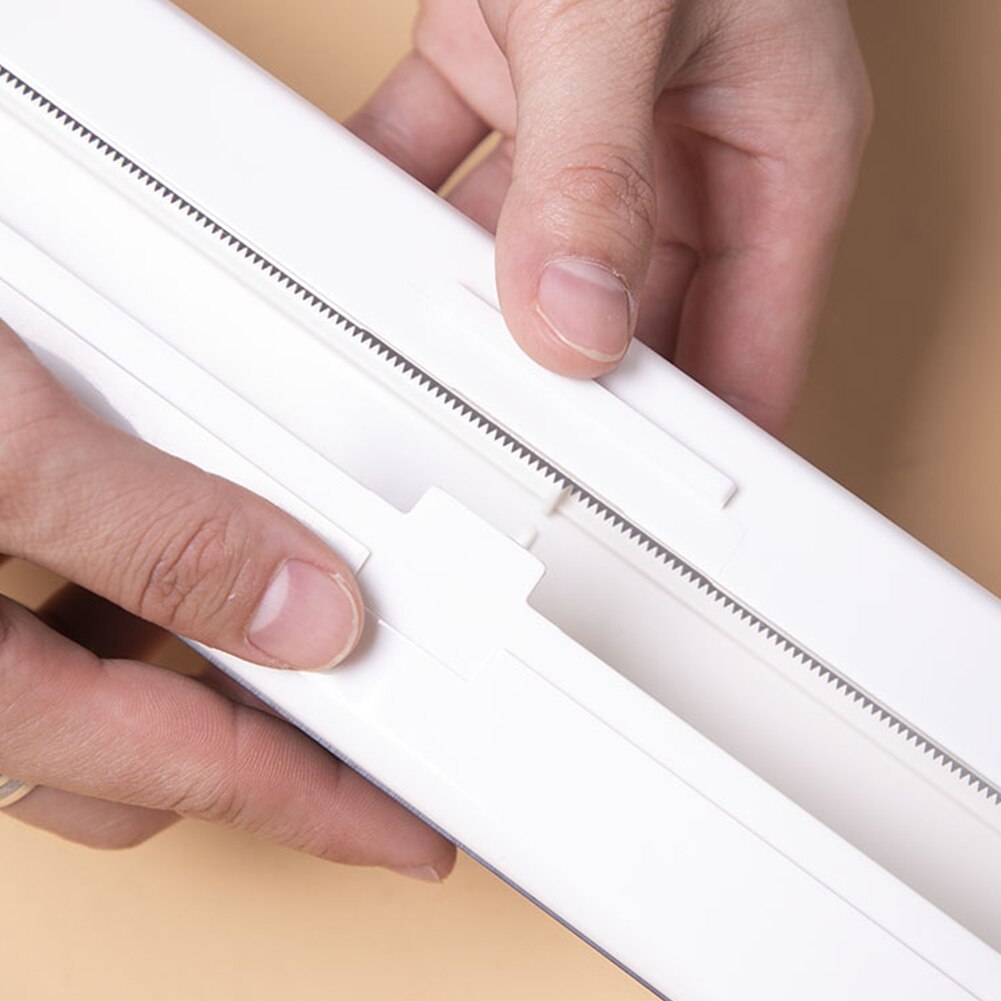 Eco Friendly White Food Wrap Dispenser 32x5x5cm Plastic Cutter Restaurant Cling Film Sealing DIY Home Kitchen