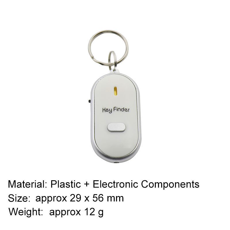 LED Anti-perte clé Tracker sifflet localisateur de clé porte-clés sifflet contrôle du son alarme clignotant bip outil à distance porte-clés: Rouge