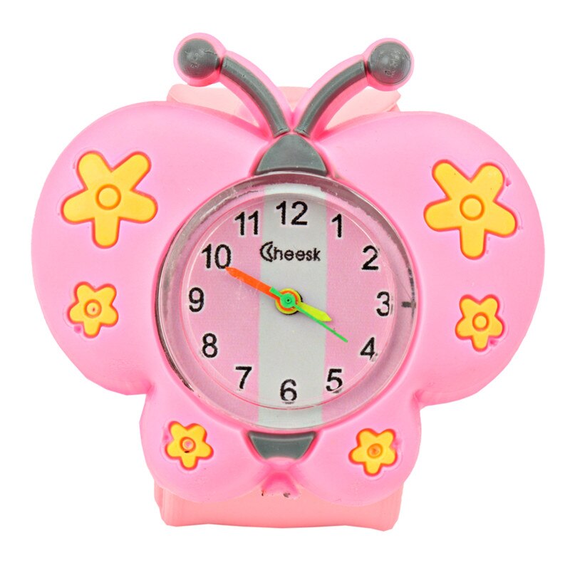 Kinderen Horloges Slap Cartoon Siliconen Sporthorloge Kids 3D Creatieve Quartz Leuke Vlinder Pat Cirkel Horloge Baby Klok