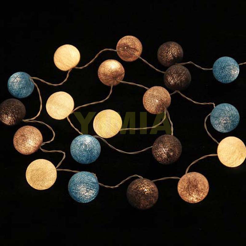 80/lot Katoen Bal LED String Fairy Licht Batterij AC plug LED Kerstverlichting Garland guirlande lumineuse luces lampjes