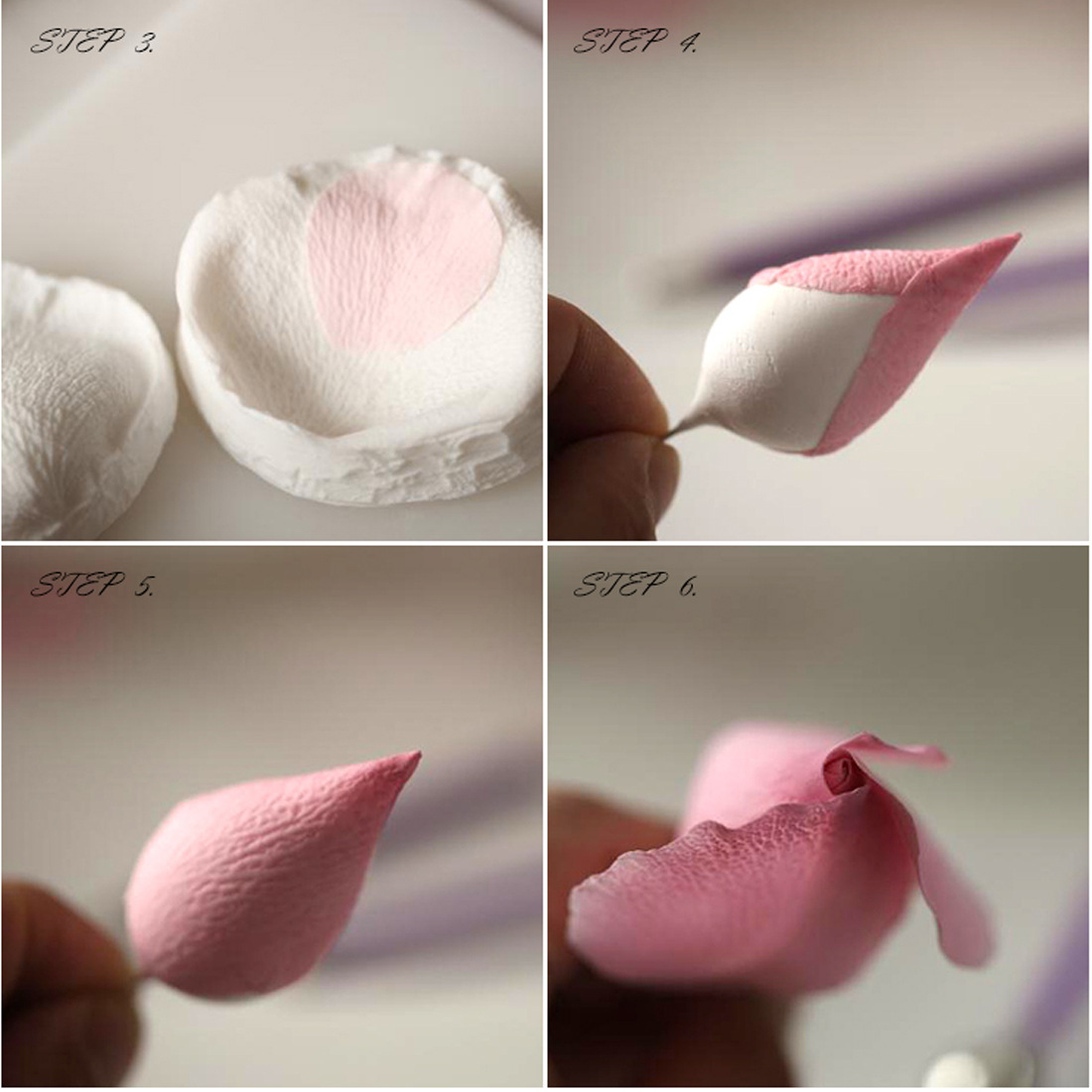 Pétalos de rosa veteado herramienta de azúcar meridianos flor molde de pastel de silicona simulación molde de pasta de goma K100