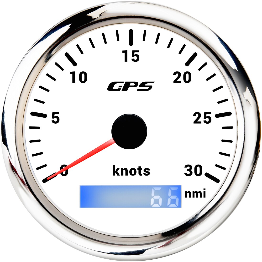 85Mm Auto Boot Marine Digitale Gps Snelheidsmeter Kilometerteller Gauge 0-30Knots Waterdichte Snelheid Meter Met 7 Kleuren Baclight: 30knots WS
