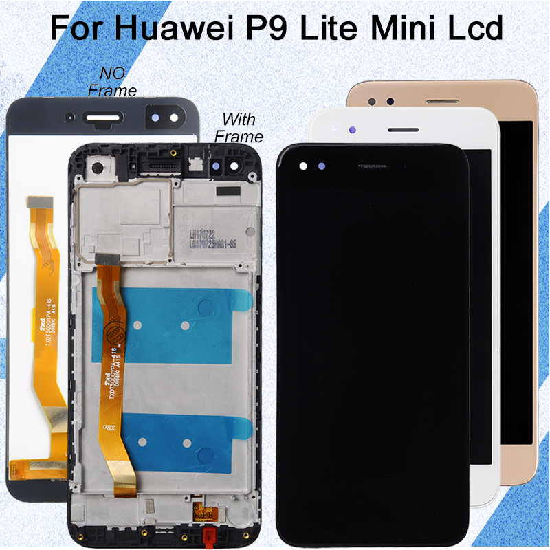 Catteny para huawei p9 lite mini display lcd tela de toque digitador assembléia 5.0 polegada y6 pro 2017 peças reparo com ferramentas