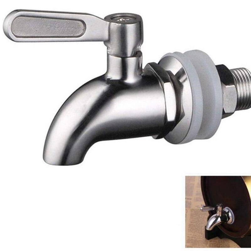 Wine Barrel Water Spigot Tap 304 Stainless Steel Faucet For Wine Beer Oak Barrel Beverage Dispenser Bar Supplies