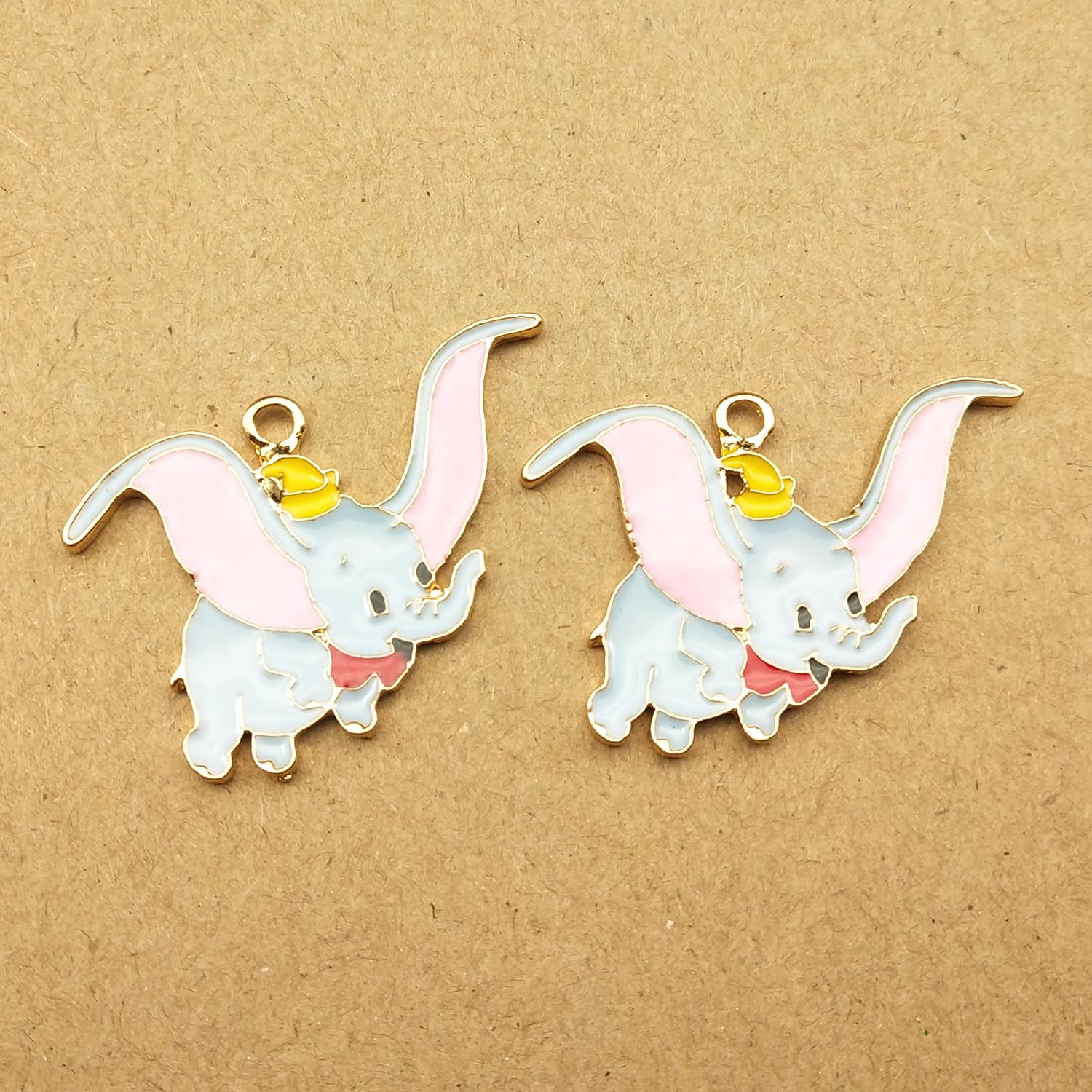 10pcs 25x36mm enamel flying elephant charm for jewelry making earring pendant bracelet necklace charms