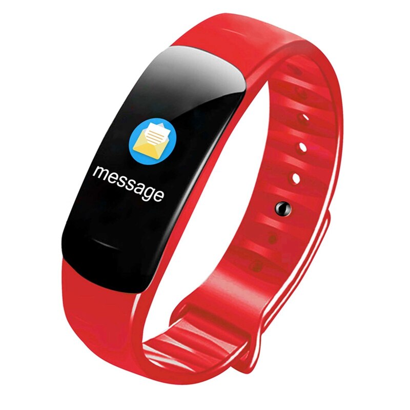 Orologio Bluetooth schermo a colori impermeabile accorto gruppo musicale cardiofrequenzimetro bracciale da polso: rosso