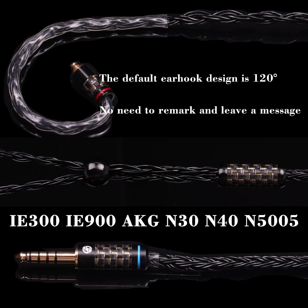 SYRNARN – câble de mise à niveau de casque, 2.5 MM, SE846 mmcx 16 core OFC pour casque SENNHEISER IE300 IE900 AKG N30 N40 N5005 4.4: 4.4mm TRRRS Plug