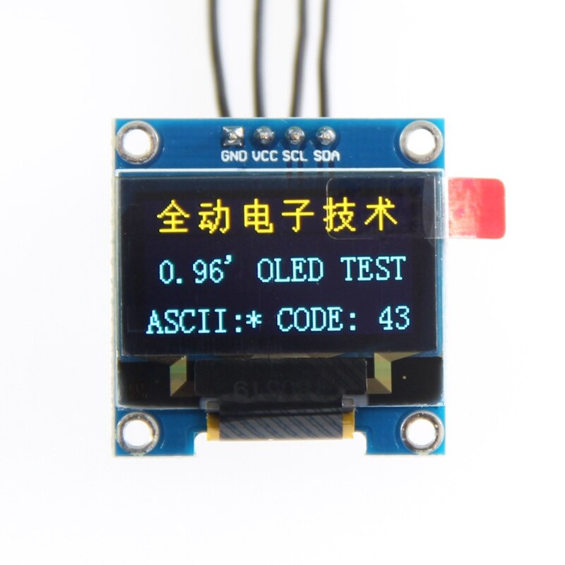 0.96 tommer iic  i2c seriel gnd 128 x 64 oled lcd led display modul ssd 1306 til arduino kit blå skærm