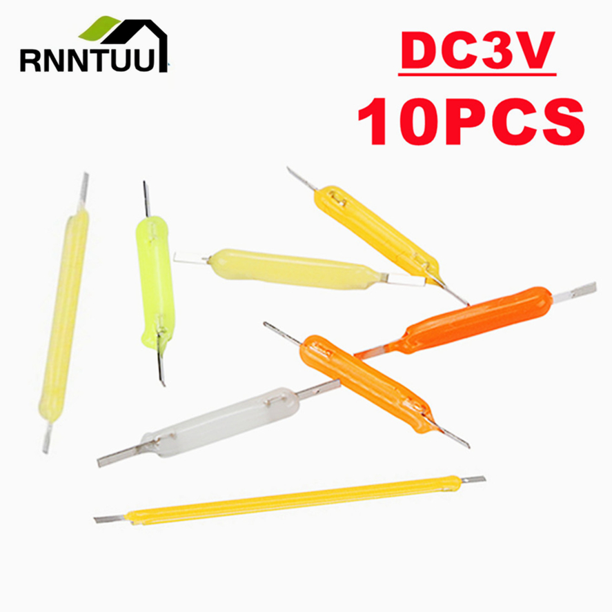 10PCS 3V COB LED Filament Edison Bulb Lamp Parts Incandescent Light Diodes Accessories Multicolour Lighting Decoration