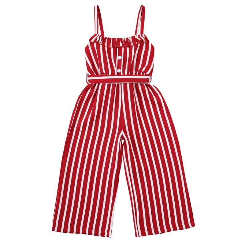 Kinderen Meisjes Mode Mouwloze Gestreepte Jumpsuit Zomer Stijlvolle Jumpsuit Meisjes Jumpsuit Meisjes Overalls Voor Kinderen Meisje Kleding: 4T