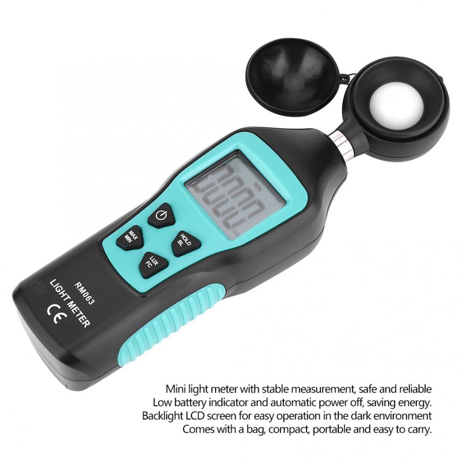 Digital Portable RM063 High Accuracy Digital LCD Light Meter Luxmeter Illuminometer Photometer