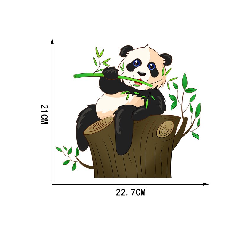 Yoja 22.7 × 21cm søte panda hjemme barnerom veggklistremerker personlighet soverom wc dekorasjon  t1-2674