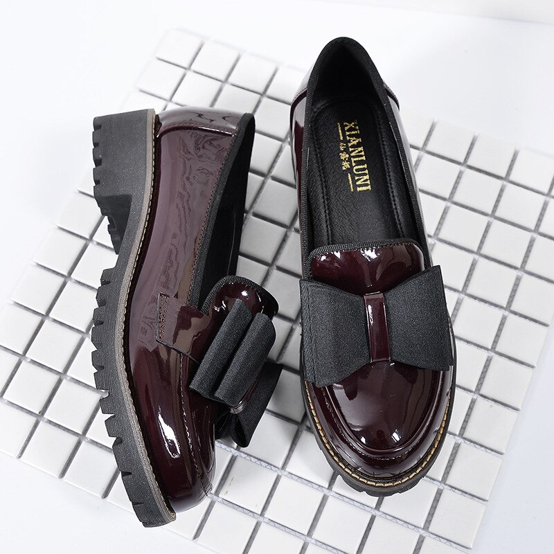 Frauen Oxfords Schuhe Plattform Creepers Student Goth Schule JK Wohnungen Zapatos Mujer Damen Loafers Plus Größe 41 42