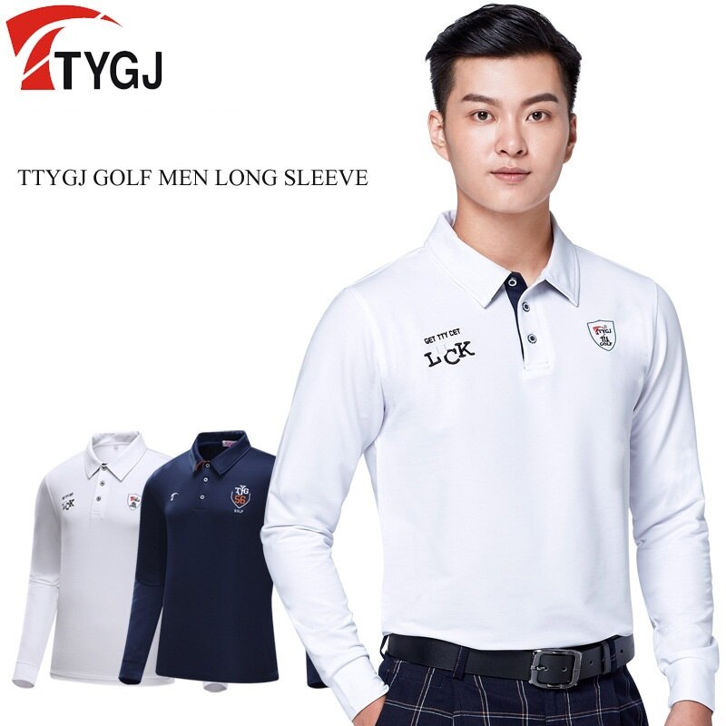 Herre golfbeklædning langærmet skjorte sportsuniformer forår og efterår langærmet t-shirt åndbare pullovere plus størrelse