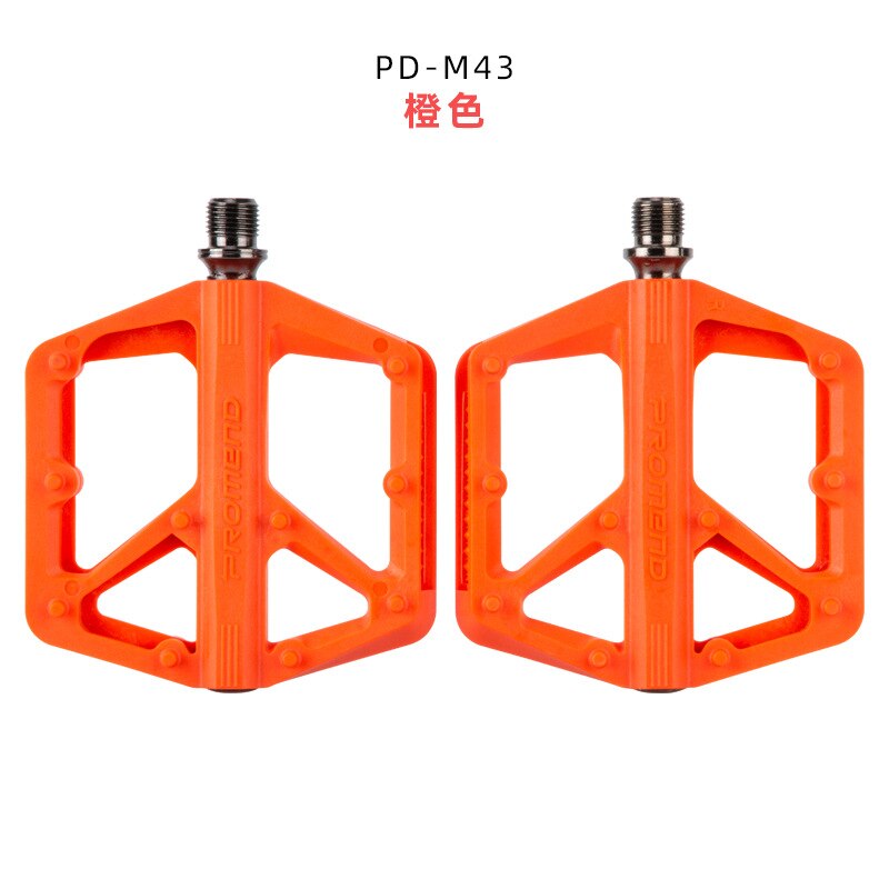 Reflector de Pedal de bicicleta de montaña ultraligero, rodamiento sellado, Pedal antideslizante de fibra de nailon de alta resistencia: Naranja