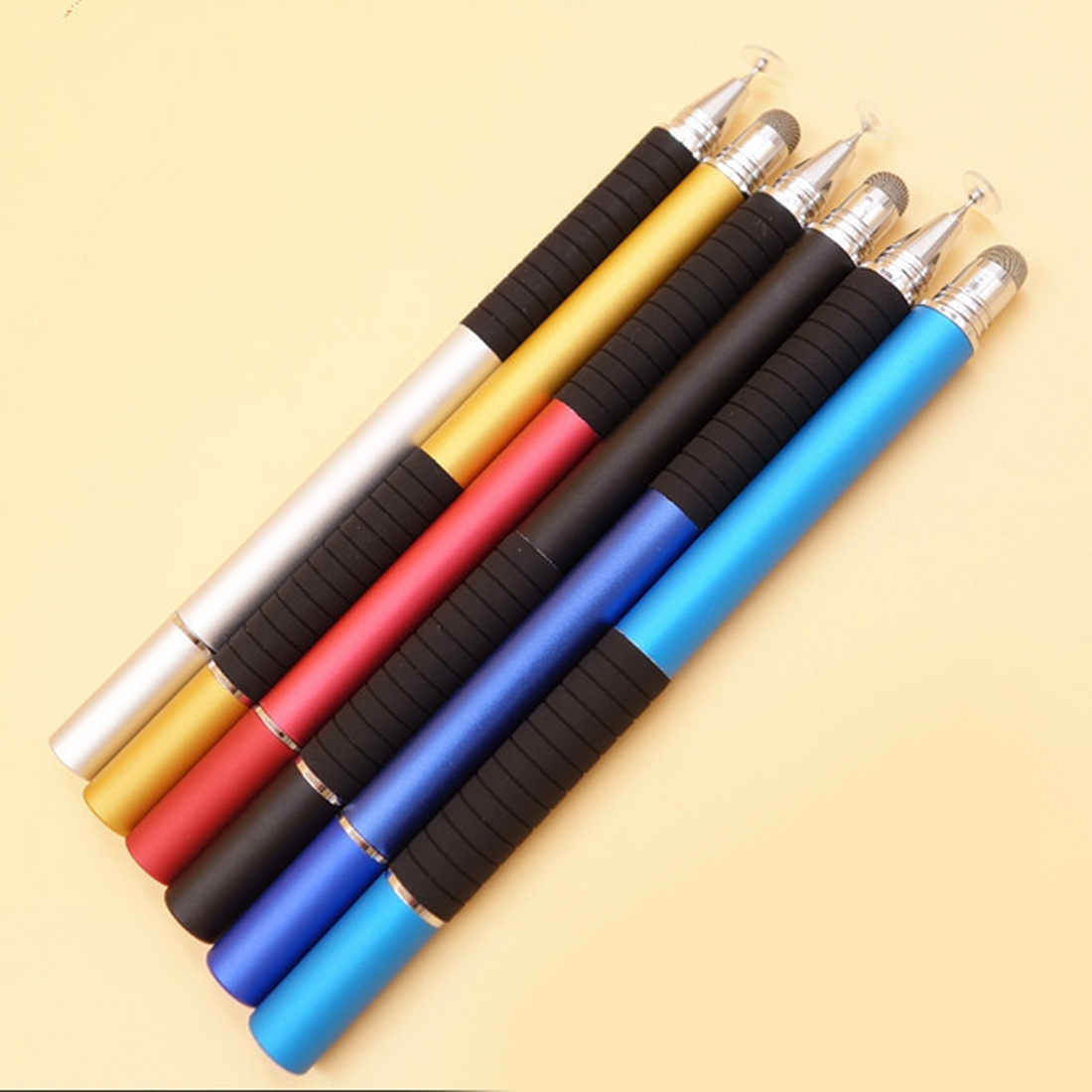 Metalen Capaciteit Tekening Pen 2 in 1 Capacitieve Touchscreen Omnidirectionele Perspectief Pennen voor iPad Tablet 5 Kleuren