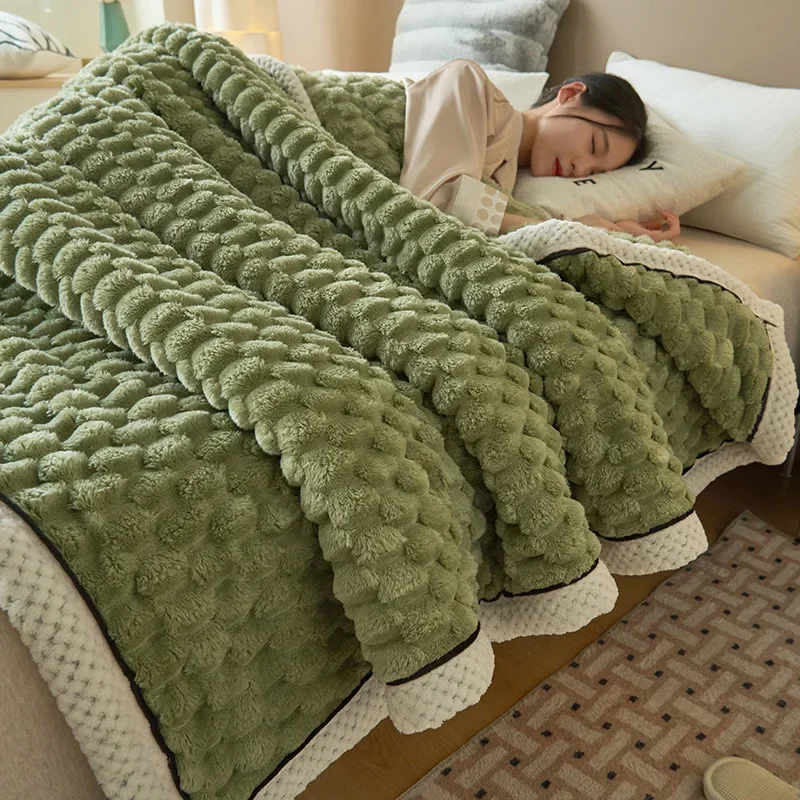 Superzachte geruite deken Warme pluche dekens voor bedden op de slaapbank Gooi deken Kantoor Dutje Trooster Sprei Koningin Quilt: King / Black