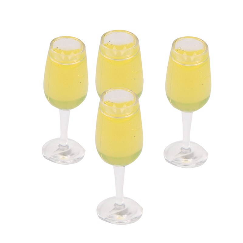 2/4Stck Mini 1/12 Puppenhaus Bahre Tasse Simulation Möbel Wein Glas Becher für Puppe Haus Dekoration Zubehör