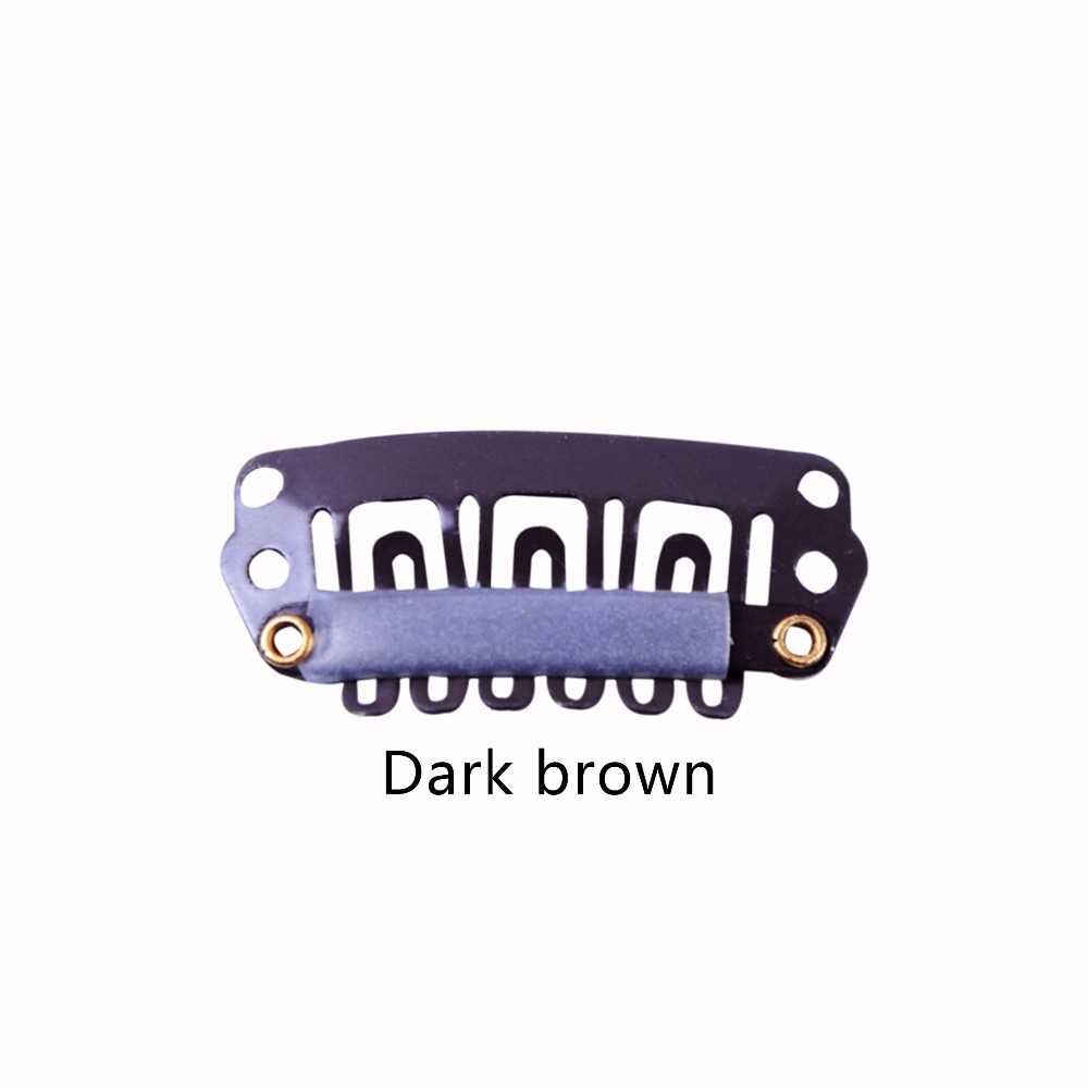 Clips a presión en forma de U para extensiones de cabello, Clip con parte trasera de silicona para peluca, accesorios de peluca de tejido, 28mm, 50 uds.