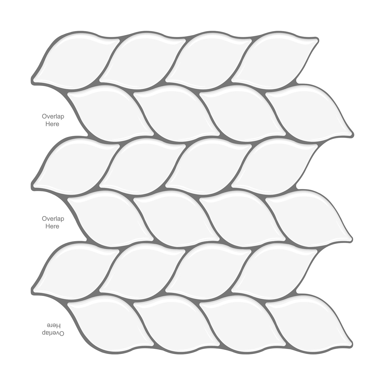Skrell og stikk fliser backsplash, selvklebende fliseklistremerker, hvite t -banefliser, tapet for kjøkken bad vaskerom: Mt1053