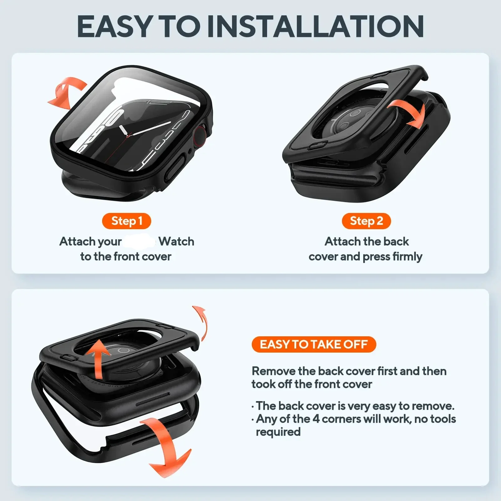 Waterproof Cover for Apple Watch Case 44mm 40mm – Grandado