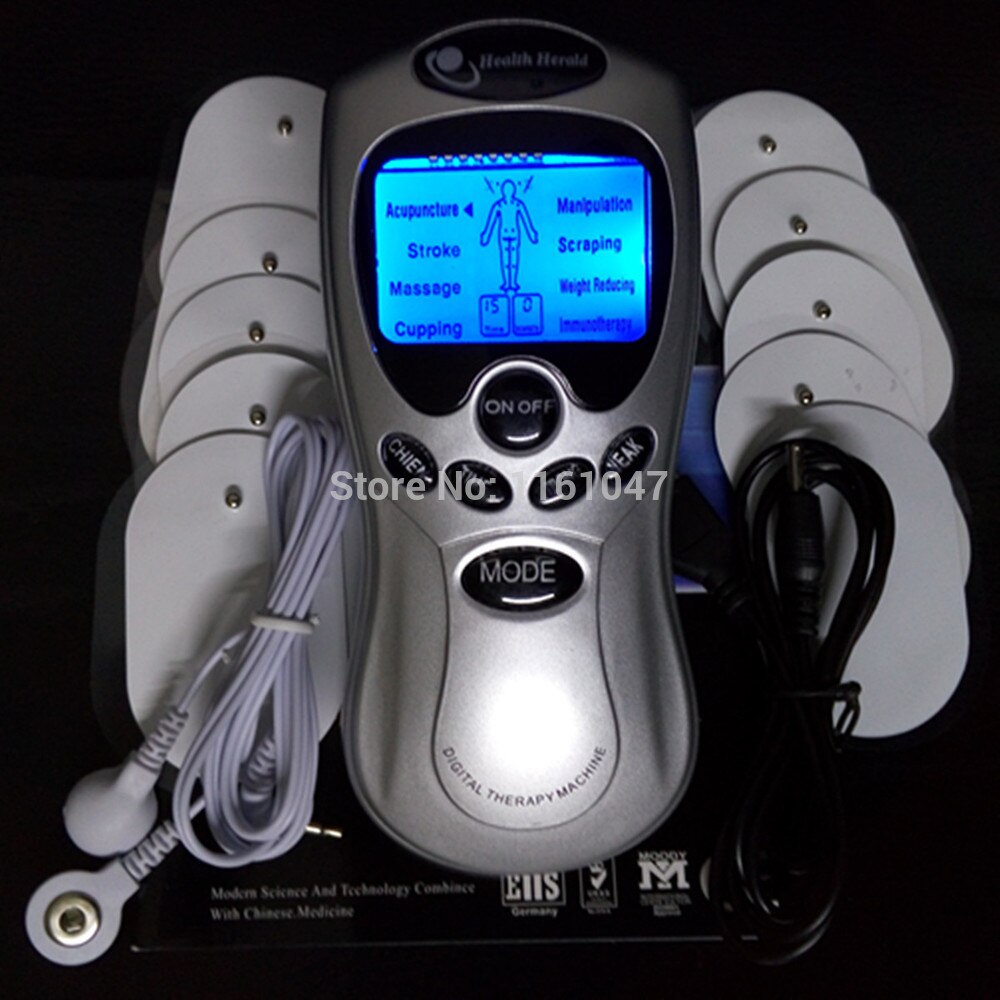 Hele Engels Toetsen Care Elektrische Tientallen Acupunctuur Full Body Massager Digital Therapie Machine + 10 Pads Voor Hals Voet amy Been