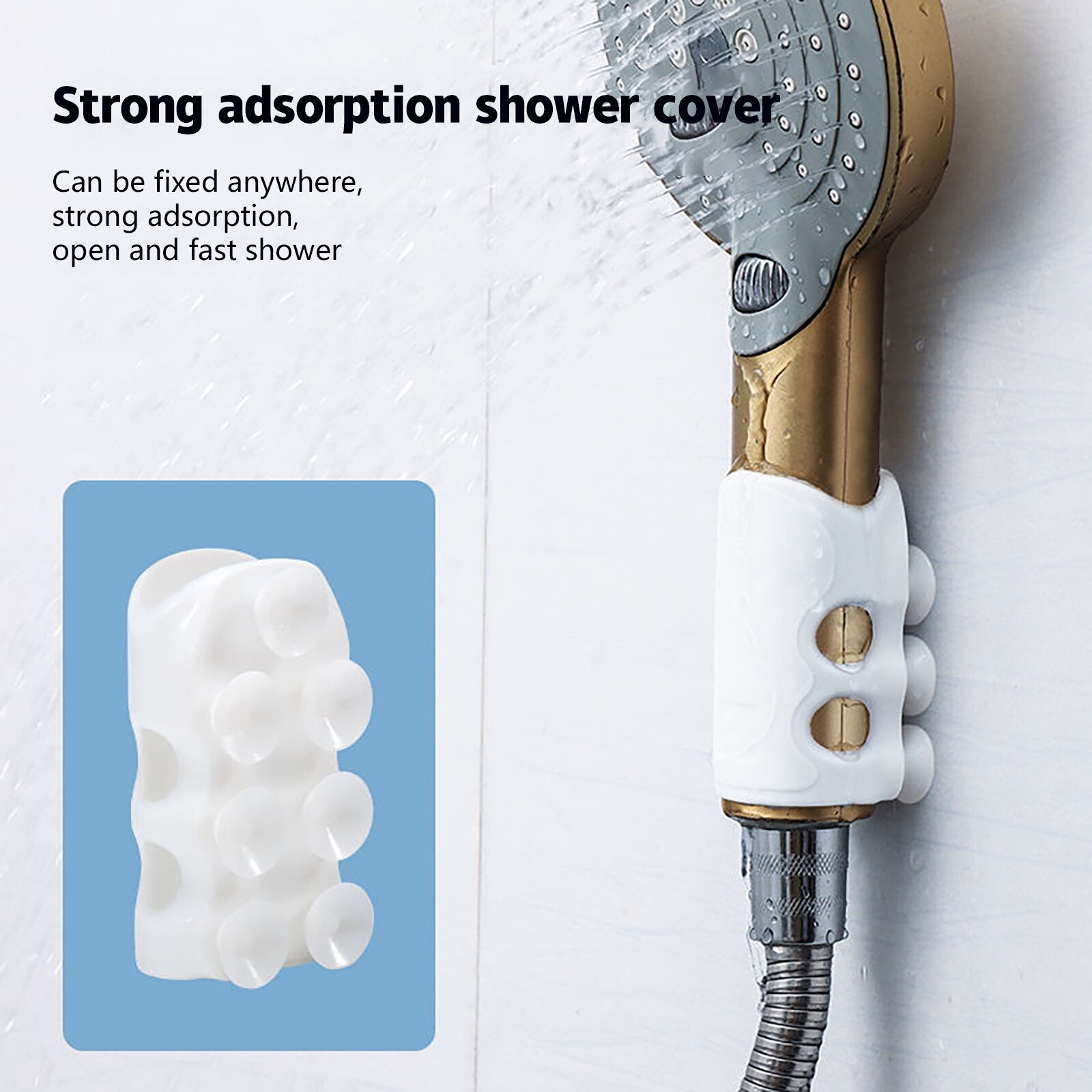 Douchekop Siliconen Gratis Perforatie Gratis Stickers Douche Houder Base Douche Montagebeugels