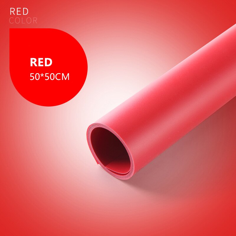 50*50cm Solid Color Photography Backdrop PVC Background Photo Backdrops Paper Waterproof Anti-wrinkle For Studio Photo Shooting: Red