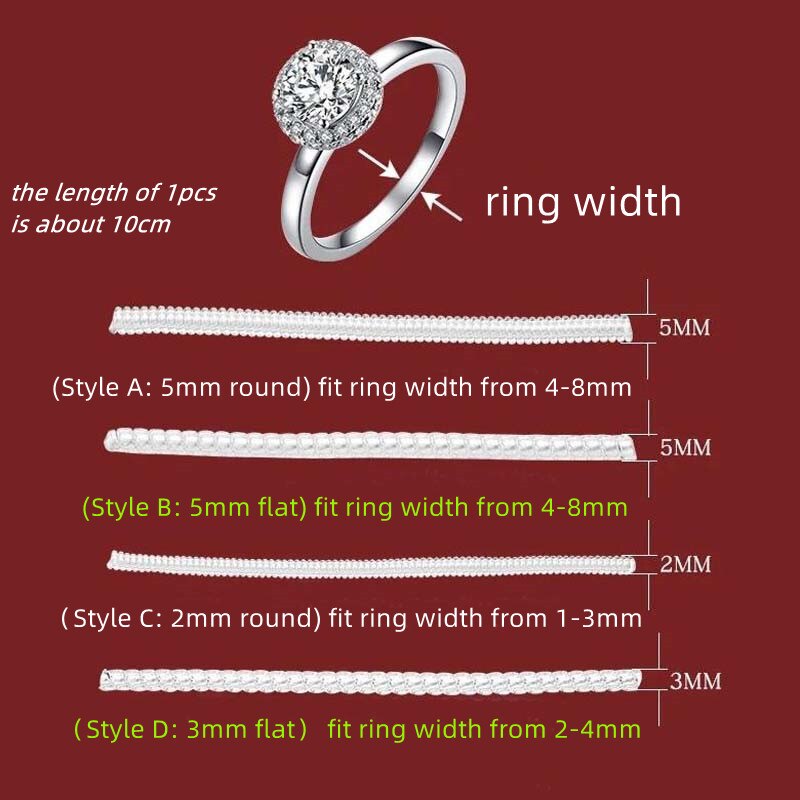 Ring Size Adjuster for Loose Rings 4 Sizes Spiral Tightener Based Ring Size Adjuster Guard Tightener Reducer Resizing Tool