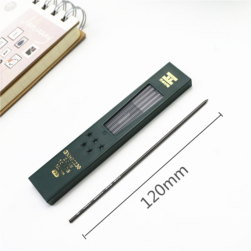 10 pz/scatola 2.0 millimetri matita meccanica matita ricariche 120 millimetri Allunga Matita di piombo 2B ricariche