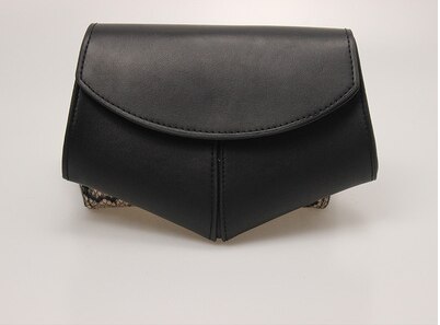 Slangenprint dames web celebrity mini crossbody tas trendy instagram disco tas kleine mobiele telefoon borsttas: Zwart