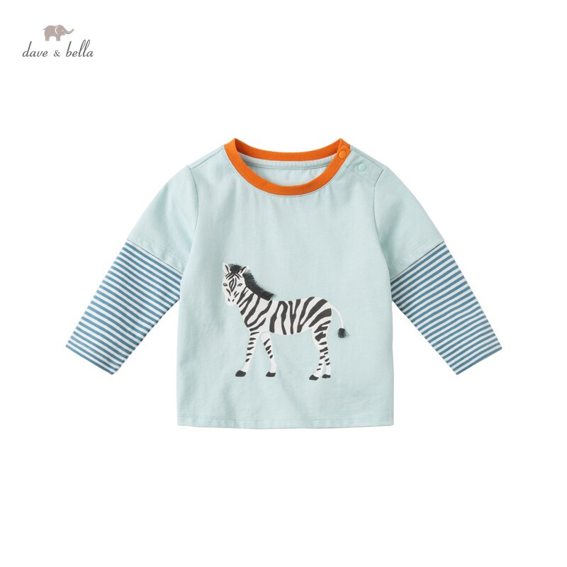 DBA16235 dave bella frühjahr Baby jungen Karikatur gestreiften Patchwork T-Shirt freundlicher Spitzen freundlicher junge Abschläge